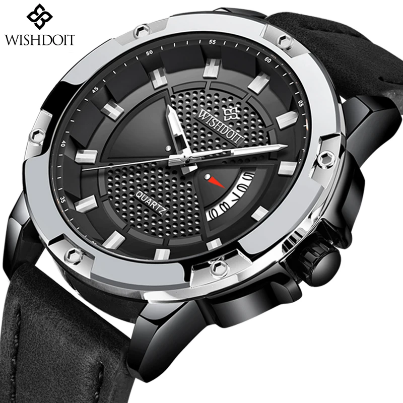 

Relogio Masculino WISHDOIT Men's Watches Top Brand Luxury Men's Casual Leather Watch Men Military Waterproof Quartz Sports Watch