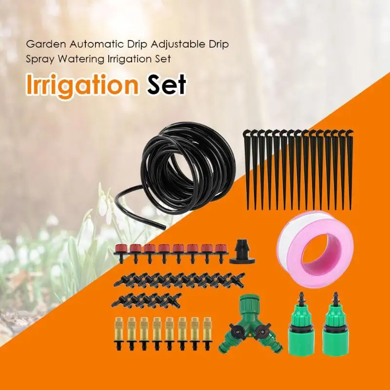 10M/15M/25M/30M Garden Automatic Pouring Drip Irrigation System Garden Irrigation Kit Adjustable Drip Spray Watering Irrigation