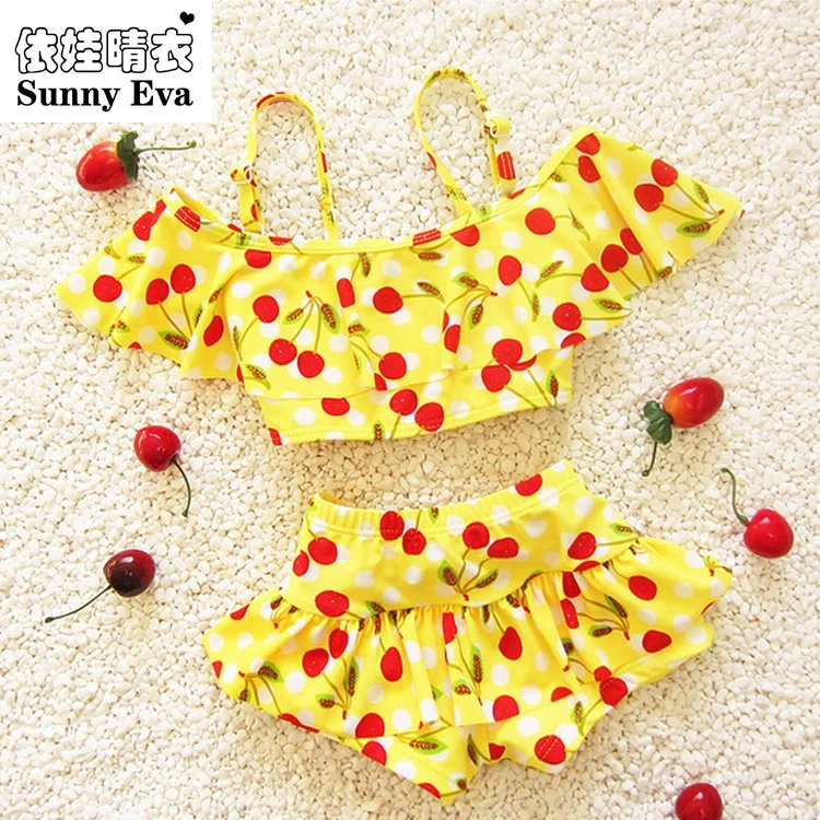 soleggiato eva bambini costume da bagno delle ragazze cherry bebek bikini della neonata costumi da bagno