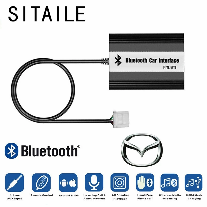 SITAILE автомобильный Bluetooth A2DP MP3 музыкальный плеер адаптер для Mazda 2 3 5 6 MX-5 RX-8 MPV интерфейс без потерь качество звука автомобильный комплект