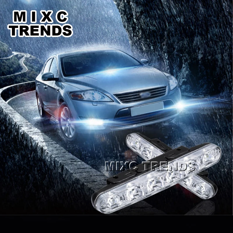 Newest 2x6 LED Switch waterproof DRL Car Driving Fog light Lamp Daytime