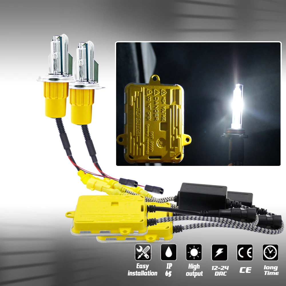 Ксеноновые фары AC комплект ballast HID блок зажигания H4 9003 HB2 H1 H3 H7 H11 9005 HB3 9006 HB4 6000K 55W 12V HID фара