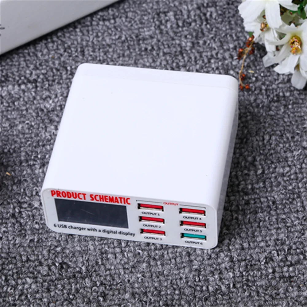 Go2linK USB зарядное устройство портативное Мульти порт быстрое 6 портов гнездо с ЖК