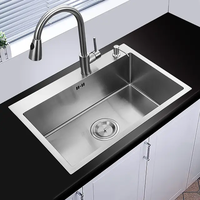 60 45cm Topmount Stainless Steel Kitchen Sink Handmade Single Bowl