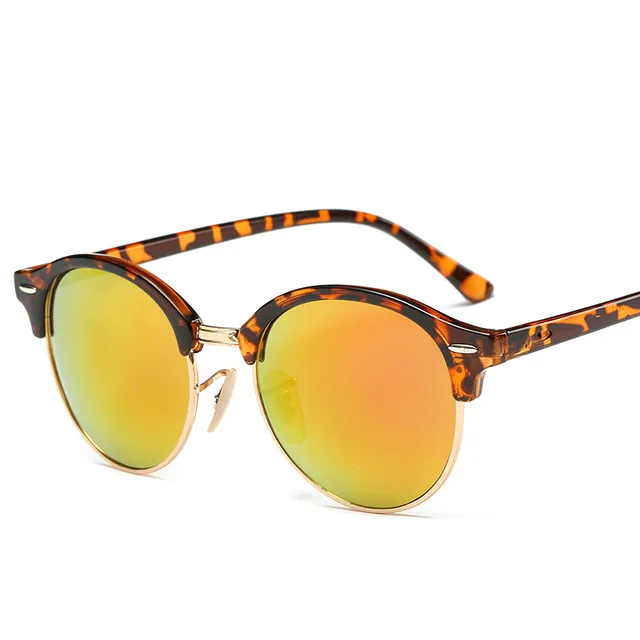 Hot Rays Sunglasses Women Popular Brand Designer Retro men Summer Style Sun Glasses Rivet Frame Colorful Coating Shades - Цвет линз: 7