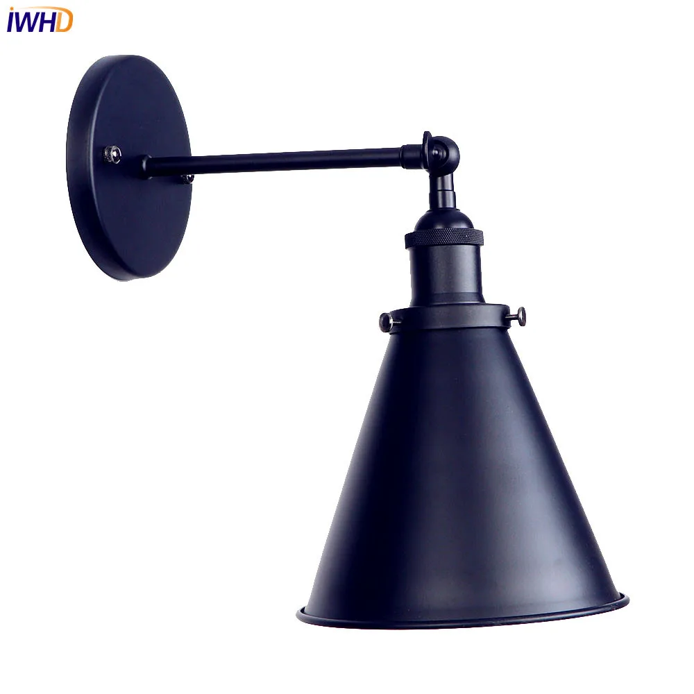 

IWHD Loft Style Retro Wall Light Fixtures Stair Bar Bedroom Black Edison Industrial Wall Sconce Home Lighting Wandlampen