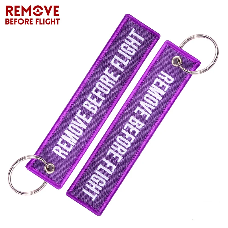 

Car Keychain Embroidery Key Fobs OEM Motorcycles Key Rings Tag REMOVE BEFORE FLIGHT key holder for Aviation lover 10PCS/LOT