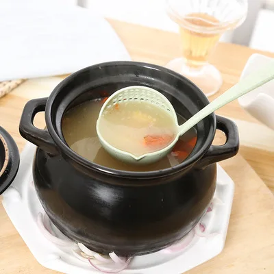 

Wheat Straw Soup Spoon Colander 2 In 1 Kitchen Tool Multi-function Soup Spoon Colander Environmentally Friendly Kitchen Supplies