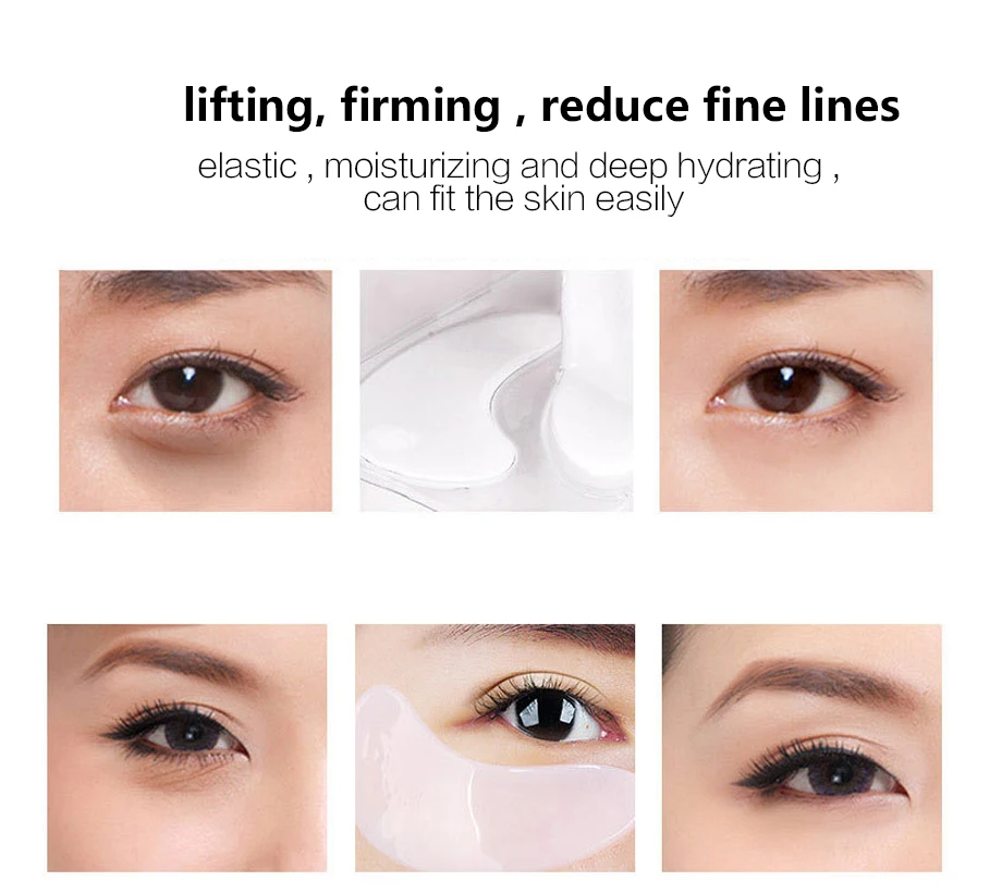 Efero 20 штук = 10 пар кристалл коллагеновая маска для глаз увлажняющий глаз патчи для глаз против морщин маска удалить Black Eye Care