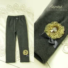 Aamina/детские штаны высокого качества с бриллиантами зимние осенние теплые хлопковые леггинсы для девочек штаны для девочек узкие брюки длинные