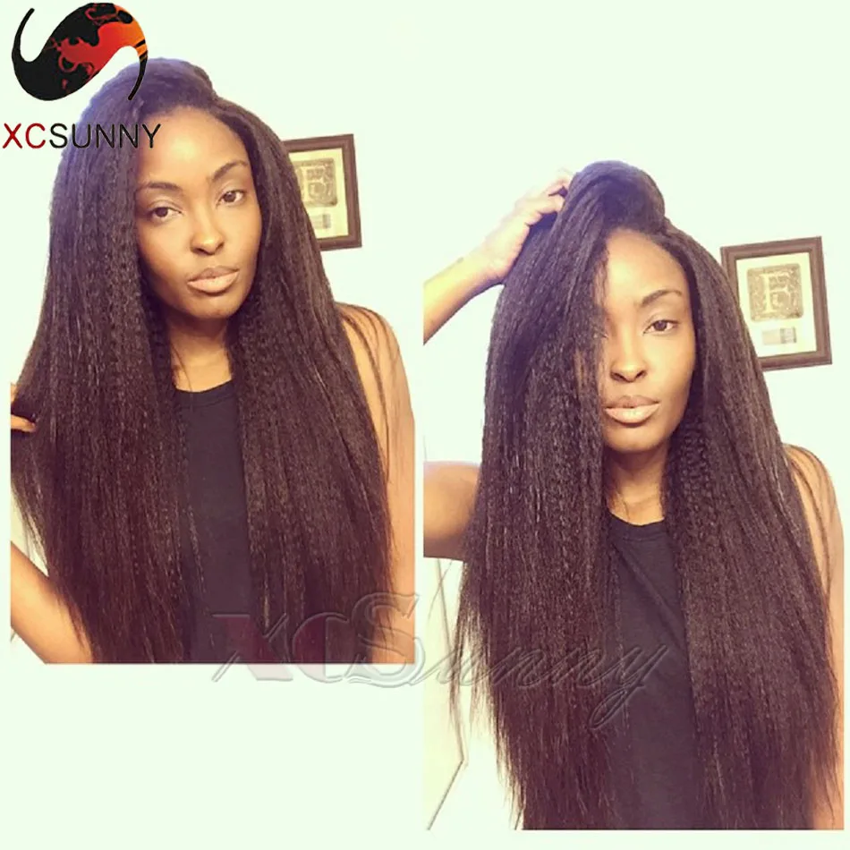 

7A Glueless Full Lace Human Hair Wigs Malaysian Virgin Yaki Straight Lace Front Wigs Italian Yaki Full Lace Wigs For Black Women