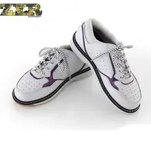 Высококачественная обувь для боулинга унисекс с правой нескользящей подошвой, кроссовки из натуральной кожи, мужские дышащие Сникеры Яркая обувь