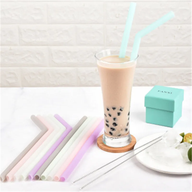 

Travel Telescopic Reusable Silicone Drinking Straws Food Grade Silicone Straws Collapsible Straight Drink Straw Bar Party Straw