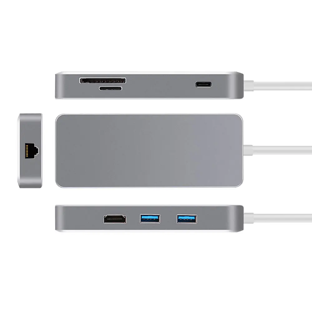 USB C концентратор к HDMI 4K RJ45 100 м сети Thunderbolt 3 адаптер с PD устройство для чтения карт SD TF Поддержка Dex для samsung Macbook Pro/Air