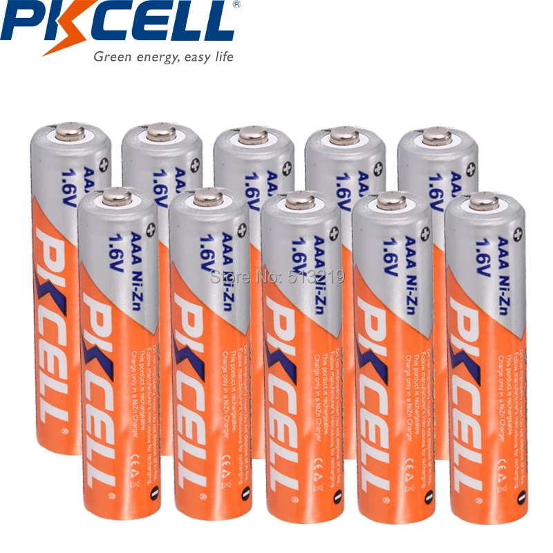 20 шт PKCELL 1,6 v NI-ZN AAA батарея 3a 900mWh AAA перезаряжаемые батареи NIZN перезарядка батареи для фонарика дистанционного управления