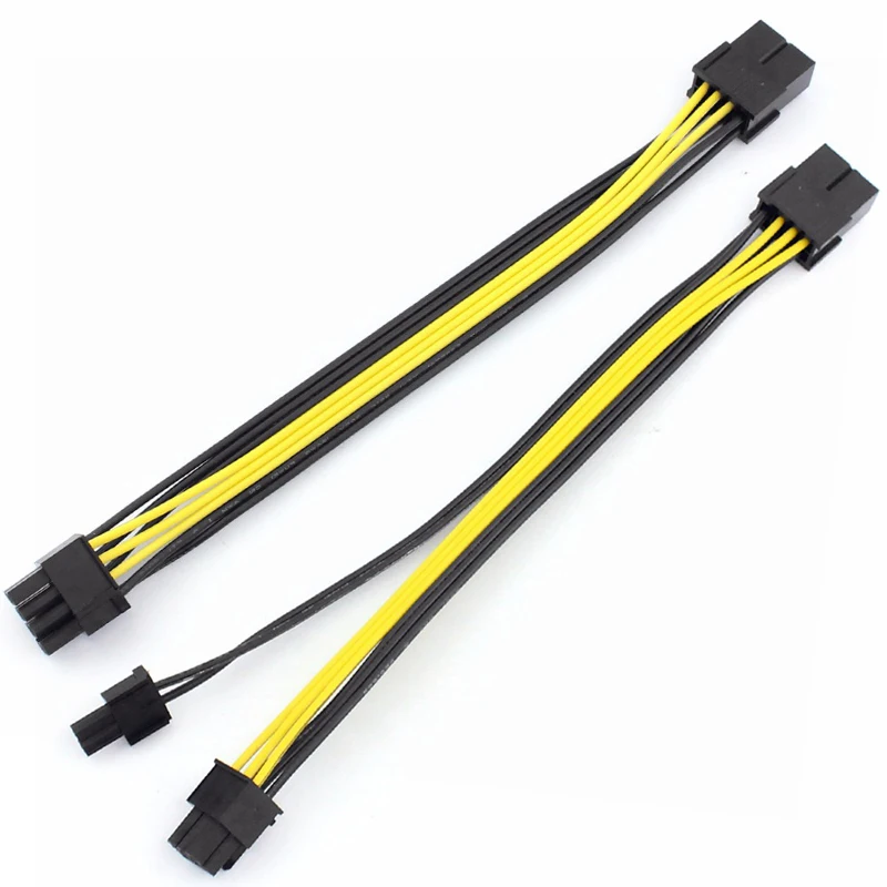 mining Power Supply Cable Cord 20cm PCIE PCI Expres 8Pin Extension Cable 8P to 2 Port Dual 6+2Pin GPU Graphics Card