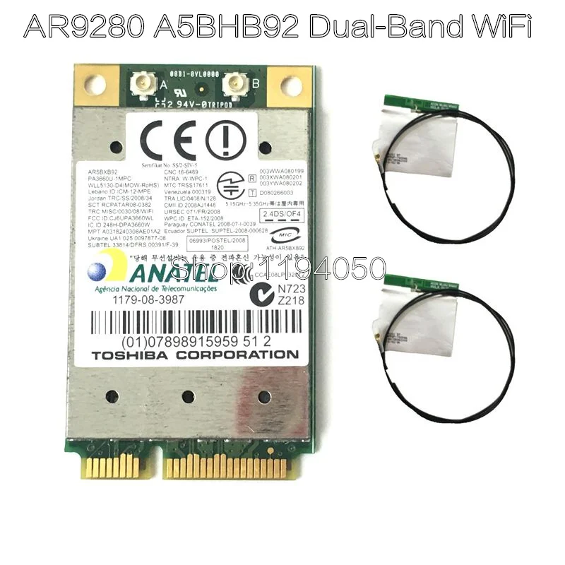 Atheros AR9280 AR5BHB92 двухдиапазонный 2,4 ГГц/5 ГГц 802.11a/B/G/N 300Mbp Беспроводной Wi-Fi mini-pci-e модуль карты WiFi