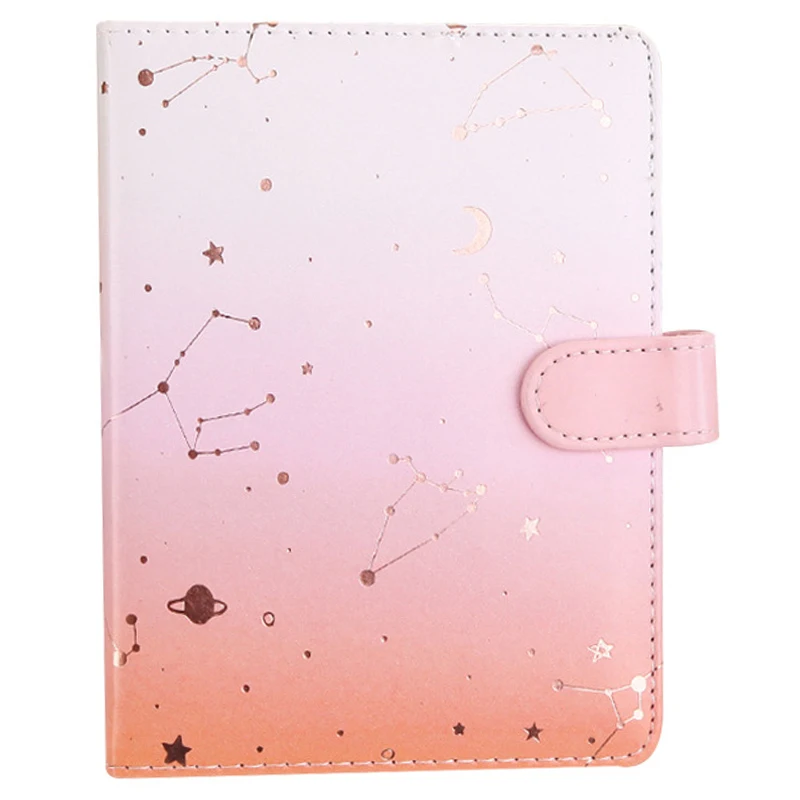 

HOT-Cute Kawaii Coloring Page Notebook A6 Pu Leather Constellation Diary Horizontal Line School Office Stationery Supplies