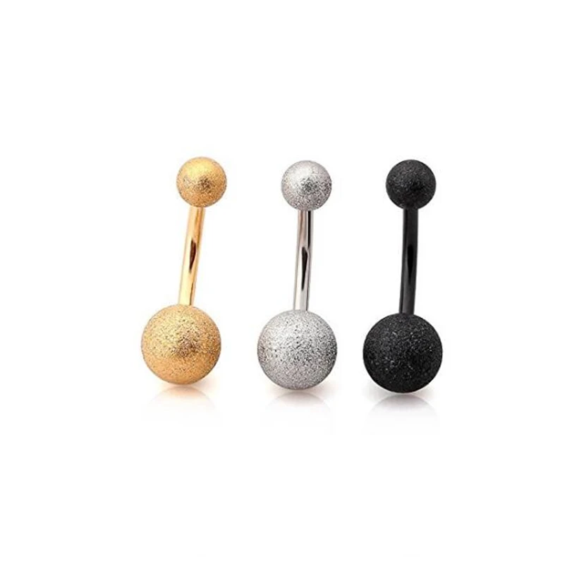 Piercing do pupku na břiše Pure Color Navel Piercing Ring Two Balls Barbell Body Piercing Jewelry Woman Fashion Jewelry