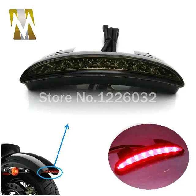 Motorcycle Rear Fender Edge LED Motorbike Tail Light Brake Light Smoked Lens For XL883L XL883N Iron