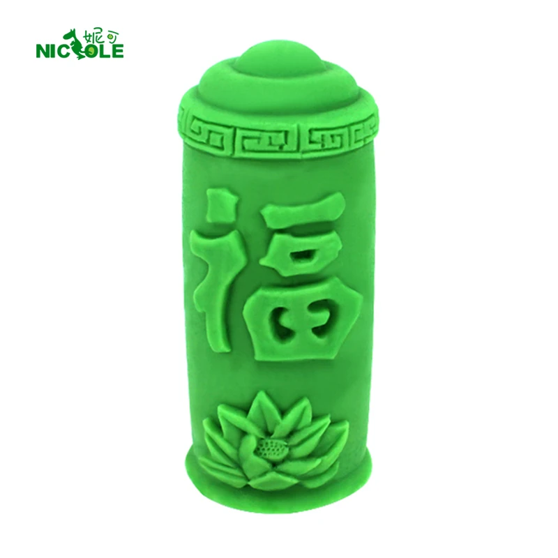 

Traditional Chinese Candle Silicone Mold Cylindrical with Blessing Word DIY Handmade Soap Mould