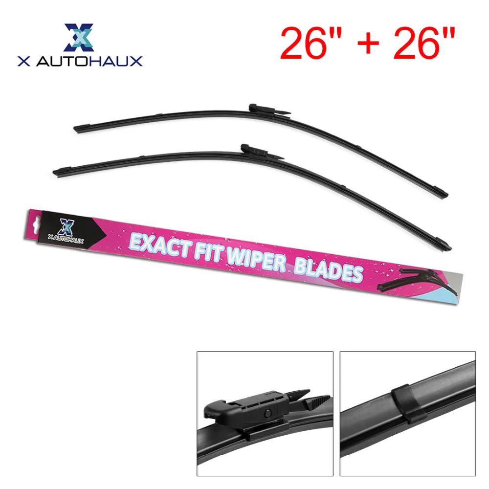 X AUTOHAUX 2PCS OF 26" Front Exact Fit Front Windshield Wiper Blades