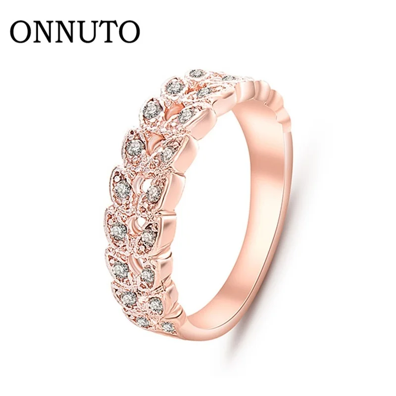 Купить Top Quality Jewelry Ring With Rose Gold Color Delicate Concise Classical Crystal Wedding Rings For Women 6C3009  Украшения и | Rings (1005002034502590)