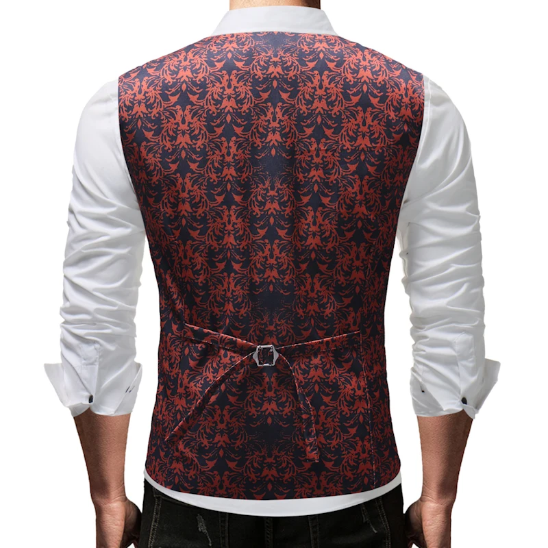 New Arrive Suit Vest Men Slim Fit Classic Paisley Jacquard Party Wedding Waistcoat Vest Fashion Trend Coletes Chaleco 
