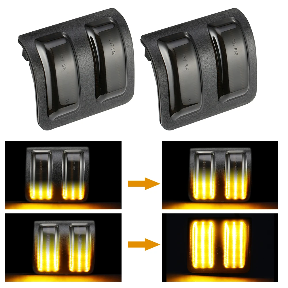 Динамический указатель поворота светильник Светодиодный Боковой светильник последовательный мигалка боковой маркер светодиодный Янтарный светильник для Ford F250 F350 F450 F550 2008