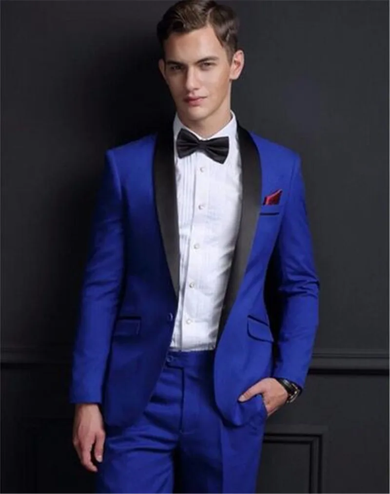 royal blue coat pant with white shirt