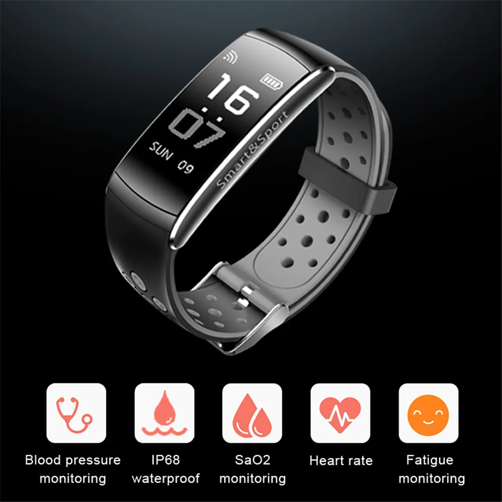 

OGEDA Smart Watch Men Heart Rate Monitor IP68 Waterproof Fitness Tracker Blood Pressure Bluetooth for Android IOS Women Man
