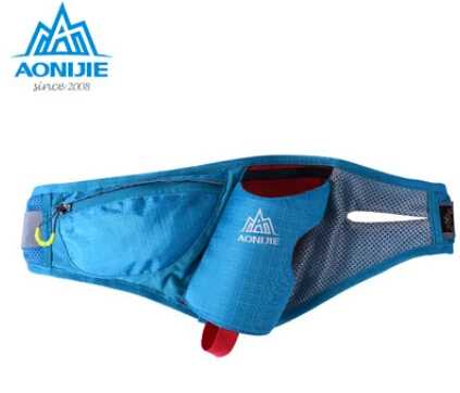 AONIJIE спортивный марафонский гидратационный ремень, аксессуары для бега, пояс для воды, поясная сумка для мужчин и женщин, поясные сумки - Цвет: Blue No Bottles