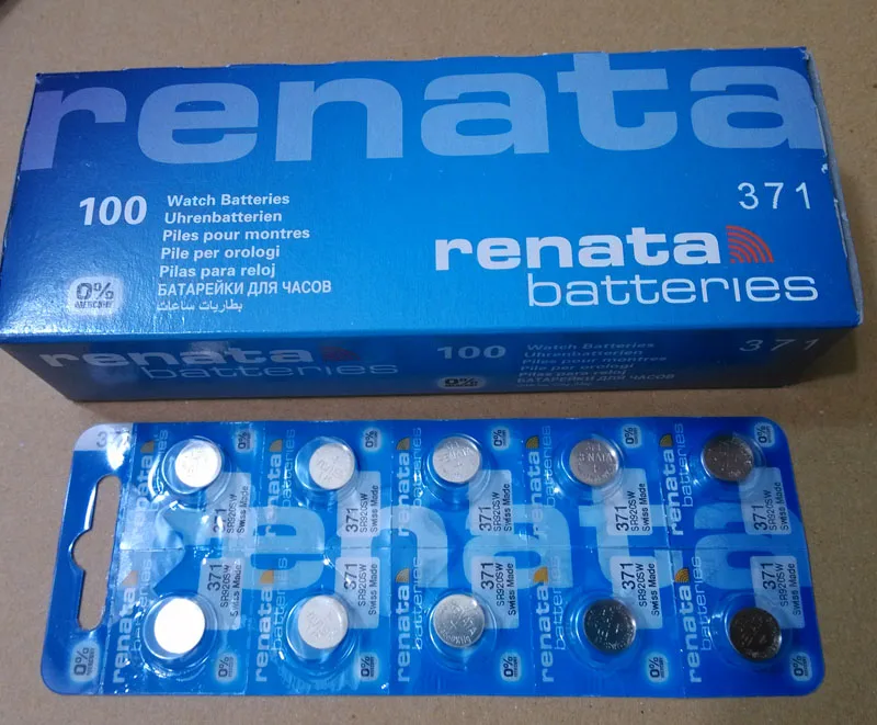 10 xrenata оксида серебра часы Батарея 371 SR920SW 920 1 55 V 100% Оригинальный бренд renata |