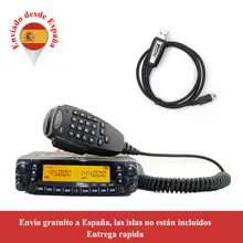 Rádio automotivo do caminhão do carro da faixa v/uhf do quadrilátero do repetidor da estação de rádio 50w do transceptor móvel de tyt th9800 TH-9800 com cabo