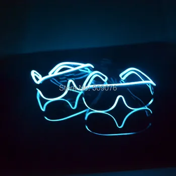 

Free Shipping 2pcs/lot sound Voice Activate glasses El Wire Glow Sun Glasses Led sunglasses Light Up Multicolor Frame