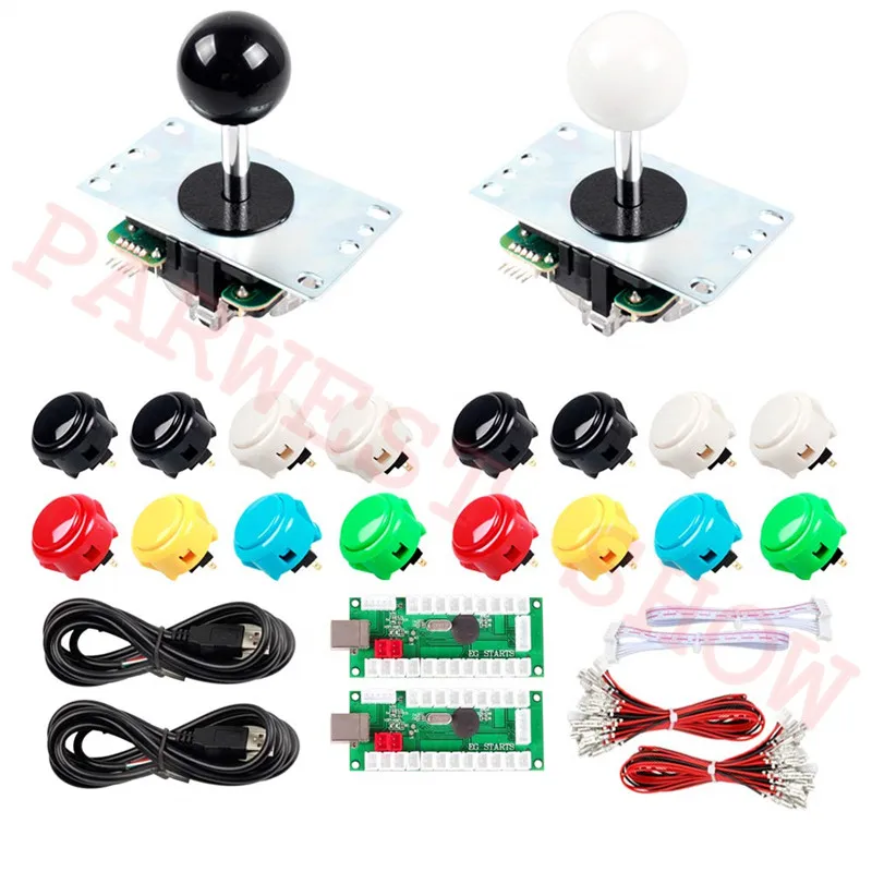 

2 Player Original DIY Kits with Sanwa JLF-8YT Joystick + 16PCS OBSF-30 Push Buttons + Arcade LED USB Encoder for PC MAME Kits