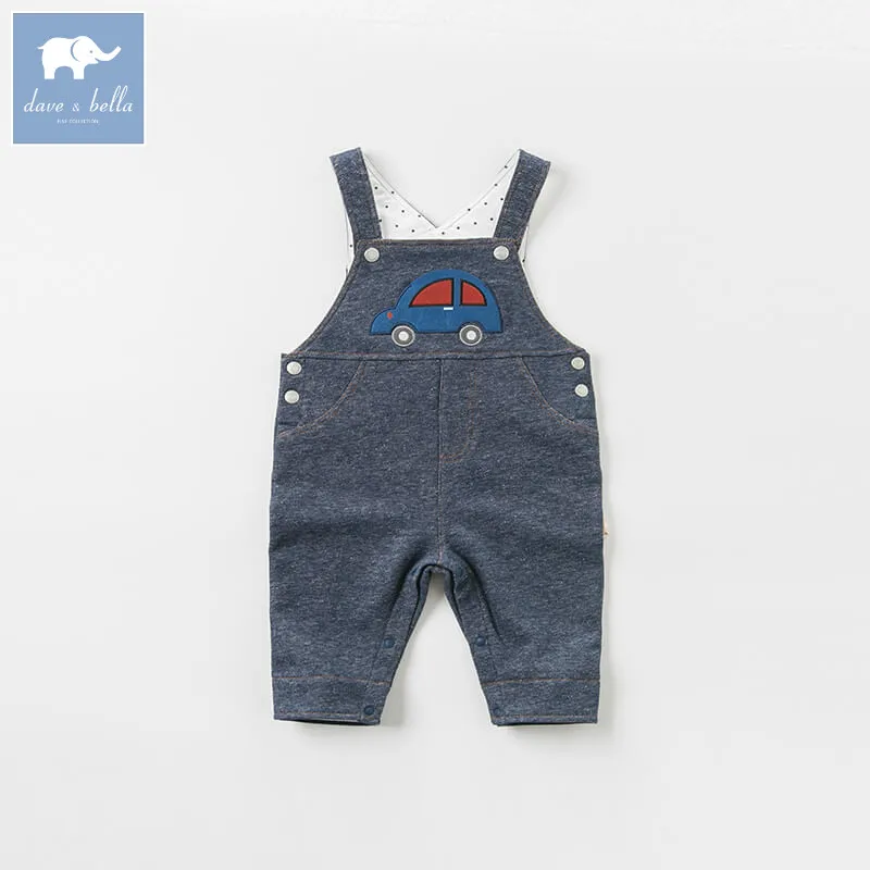 DBW8199 dave bella baby autumn overall boys fashion denim soft overalls children cute print jumpsuit DBW8199 dave bella baby autumn overall boys fashion denim soft overalls children cute print jumpsuit