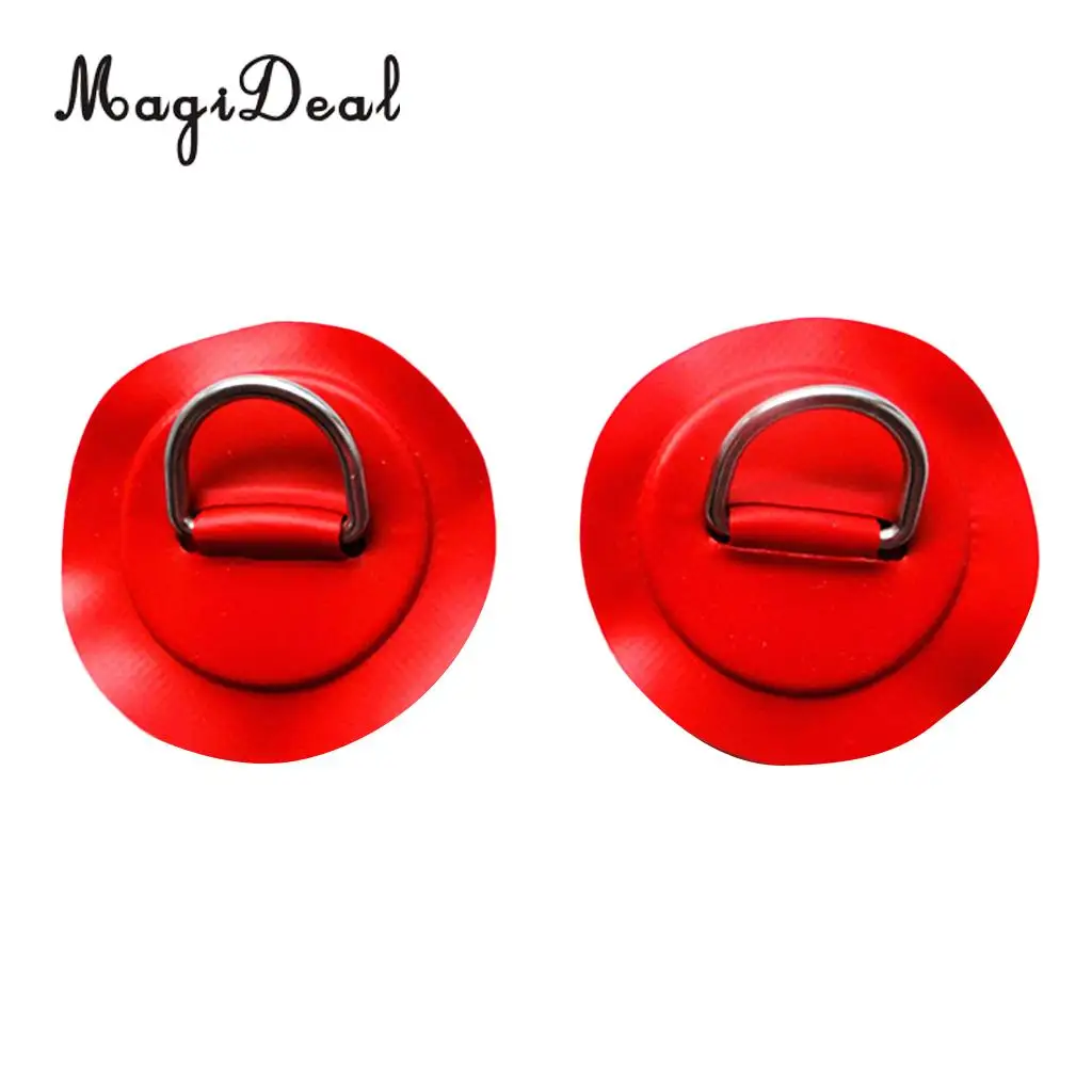 2 Pieces Red Replacement Kayak D-Ring Pad Patch for PVC Inflatable Boat Canoe SUP Surfboard Canoeing Rafting Accessories Red