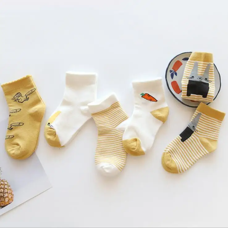 New autumn and winter cartoon children's socks cotton boys and girls socks baby 1-12 Year 5pairs pack