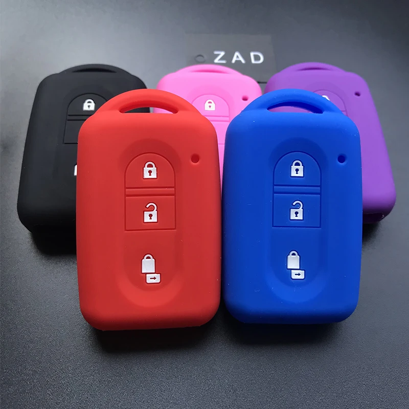 

ZAD silicone rubber car key cover case set holder for Nissan Micra Xtrail Qashqai Juke Duke 3 buttons key case cover