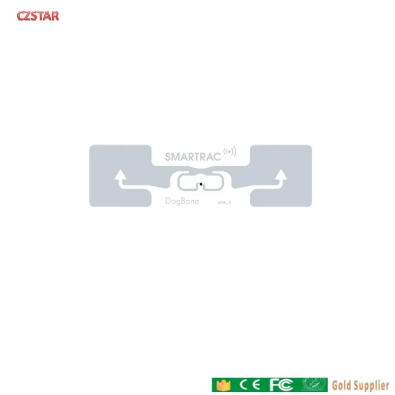 Molhado da Etiqueta da Etiqueta da Frequência Rfid dos Bocados Passiva da Longa Distância do Dogbone de Smartrac Adesivo Ultraelevada Etiqueta Rfid Impinj Monza 4d r6 Epc 960 128-860 Mhz