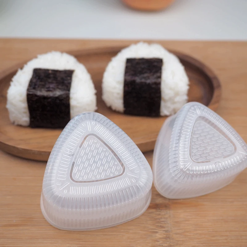 2 пары прозрачный практичный кухонный бенто украшения суши Onigiri прессформы еды треугольной формы рисовый шар производитель аксессуаров