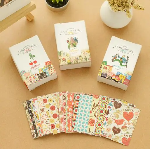 52 pcs bag diy mini cute flower paper craft sticker vintage retro vintage flower paper