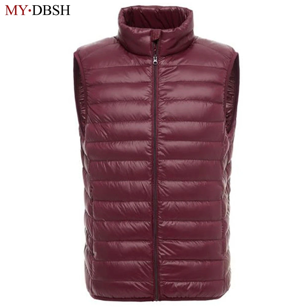 

HOT 2019 Winter Mens 90% White Duck Down Vest Man Ultra Light Duck Down Vest Jacket Autumn Winter Sleeveless Coat Free Shipping