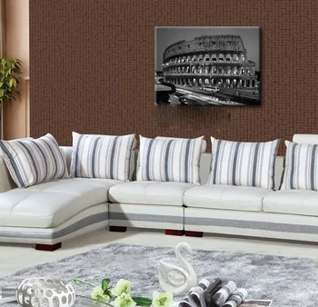 

Classical canvas painting of The Roman Colosseum black and white Rome landscape wall art for home decoration free shipping