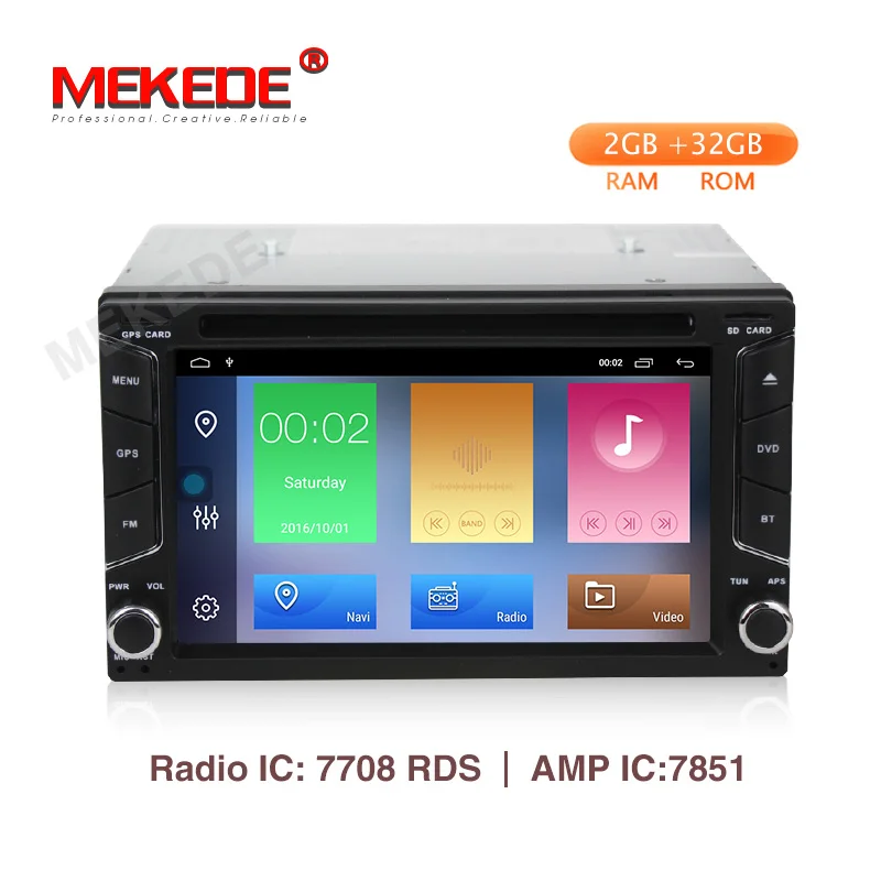 Best MEKEDE HD 2Din Android 9.1 Car Multimedia Player RAM 2G + ROM 32G GPS Navigation BT DAB FM USB wifi No dvd Car 2 DIN Radio 0