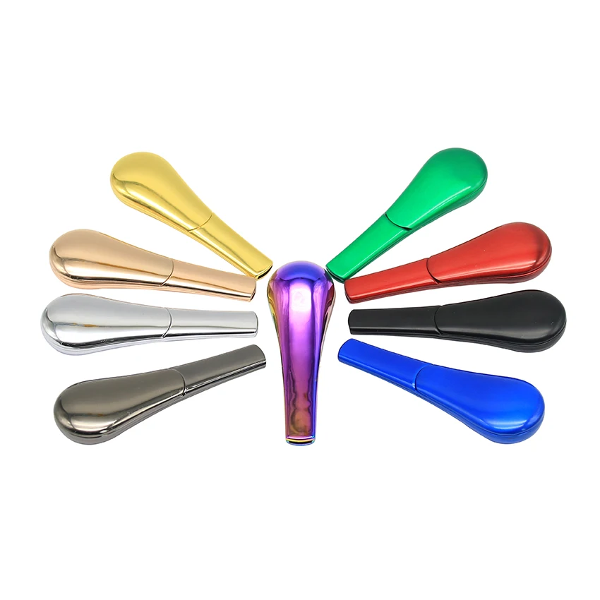 Drop shipping Creative Spoon Smoking Pipe Zinc Alloy With Lid Tobacco