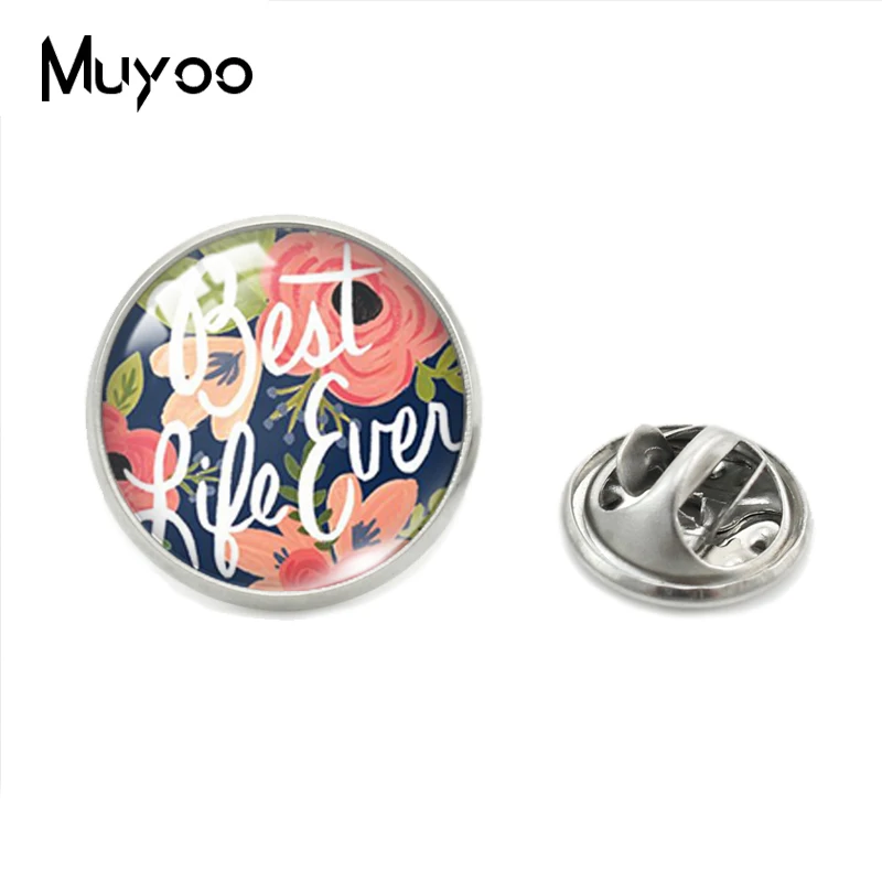 

Fashion Best Ever Life Stainless Steel Plated Lapel Pins Best Life Ever Christian Jewelry Collar Pins Clothing Pin Gifts