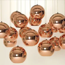 Nordic modern glass round ball pendant light glass lampshade Inside Mirror lighting E27 LED indoor Home hanging light fixtures inside interiors of colour fabric glass light