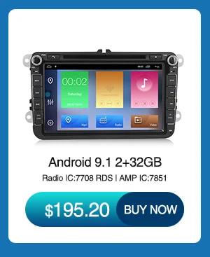 Sale 2GB+32GB Android 9.1 car dvd gps for Volkswagen polo Passat  B5 B6 B7 GOLF 5 GOLF 6 Radio FM RDS 7708 IC 2 din WIFI CANBUS 1